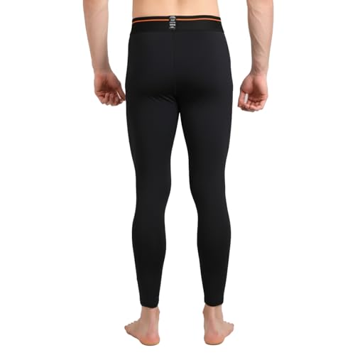 GYMIFIC Black Compression Pants Tights for Men with Pocket (M, Black) - Image 3