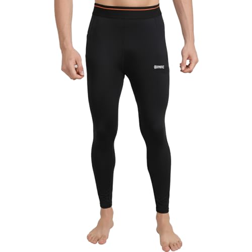 GYMIFIC Black Compression Pants Tights for Men with Pocket (M, Black) - Image 1