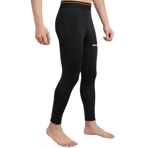 GYMIFIC Black Compression Pants Tights for Men with Pocket (M, Black) - Image 2