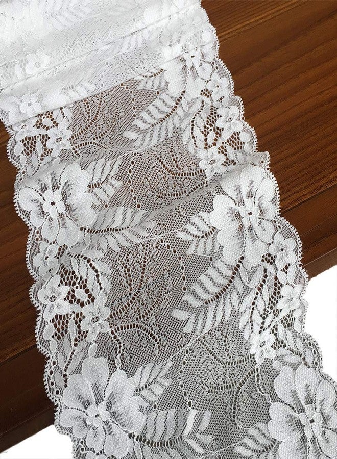 LUMKET LaceRealm 7 Inch Wide Floral Stretchy Lace Elastic Trim Fabric for Garment - Image 2