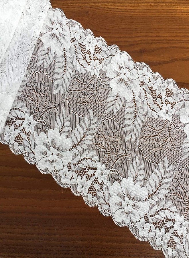 LUMKET LaceRealm 7 Inch Wide Floral Stretchy Lace Elastic Trim Fabric for Garment - Image 3