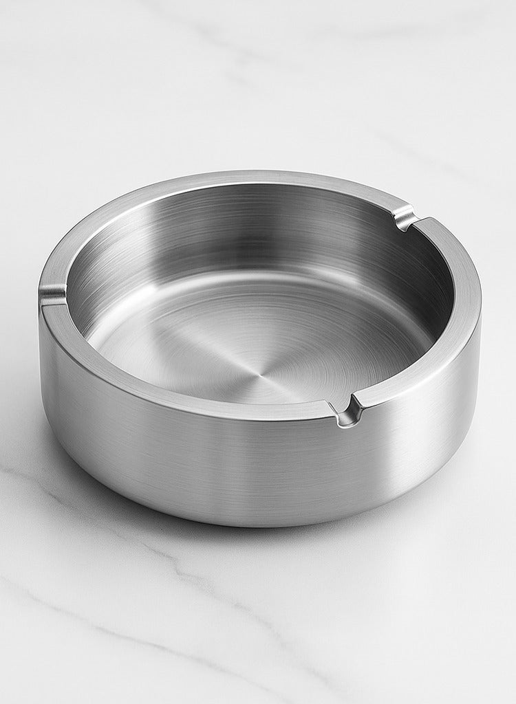 ALMUFARREJ Round stainless steel ashtray - Image 1