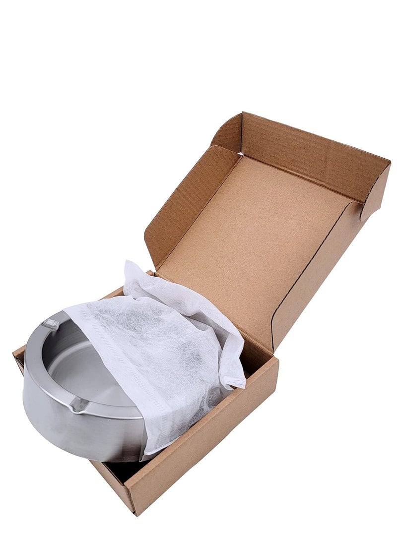 ALMUFARREJ Round stainless steel ashtray - Image 3