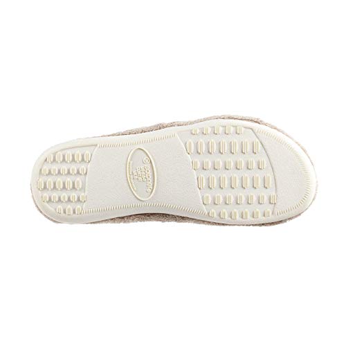 isotoner Women’s Indoor/Outdoor Slip-on Microterry X-Slide Slippers with Satin and Memory Foam Comfort , Taupe, 9.5-10 US - Image 3