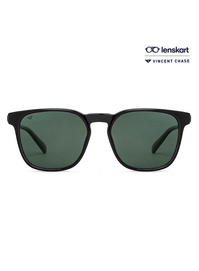 VINCENT CHASE Unisex VINCENT CHASE By Lenskart | Mirage Full Rim Wayfarer Frame Polarized & UV Protected Sunglasses VC S13980 - 54mm - Black - Image 1