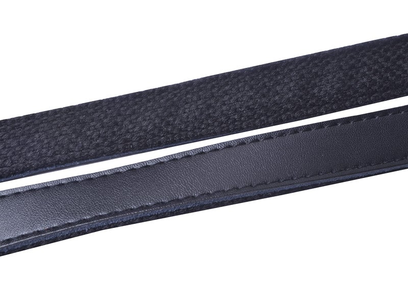 Wento Leather Purses Straps, Lobster Hook, Black, 24'' Length, 0.78'' Width, Real Leather Sewing Canvas Backing, Replacement Purse Straps - Image 3