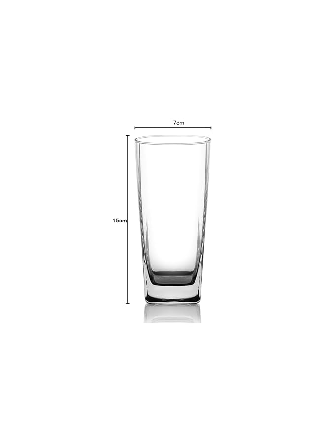 S-TOP Plaza Glass, Set Of 6, Clear, 405 Ml, B11014, Mocktail Glass, Beverage Glass, Long Drink Glass, Water Glass, Juice Glass - Image 4