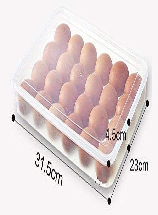 INKULTURE Plastic 24 Egg Storage Trays with Lid for Refrigerator , Clear - Image 2