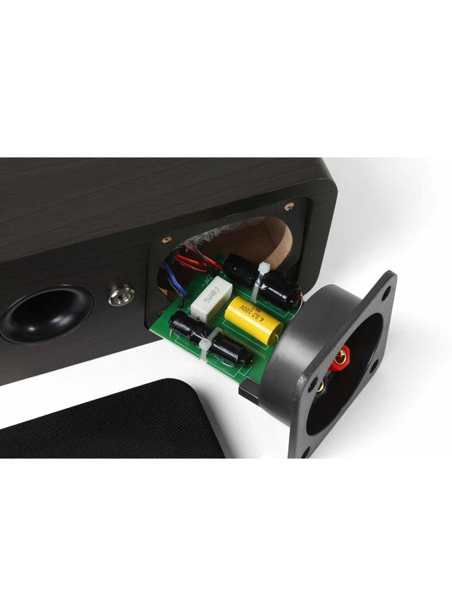 Micca OoO Passive Slim Bookshelf Speakers with 3-Inch Woofers and Silk Tweeter, Thin Design Under 4" Wide, for Desktop Stereo or Home Theater Surround Sound, Wall Mountable, Pair, Dark Walnut - Image 5