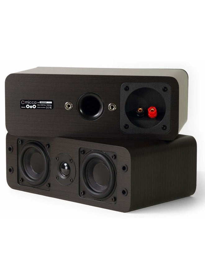 Micca OoO Passive Slim Bookshelf Speakers with 3-Inch Woofers and Silk Tweeter, Thin Design Under 4" Wide, for Desktop Stereo or Home Theater Surround Sound, Wall Mountable, Pair, Dark Walnut - Image 4