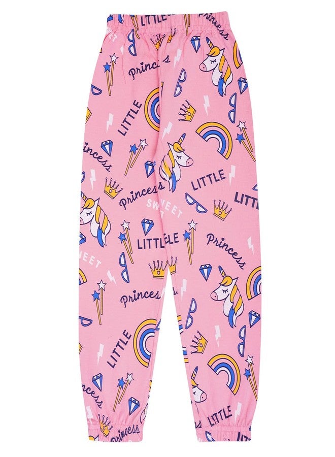 T2F Girls Cotton Regular Fit Printed Track Pant (Pack of 5) - Image 4