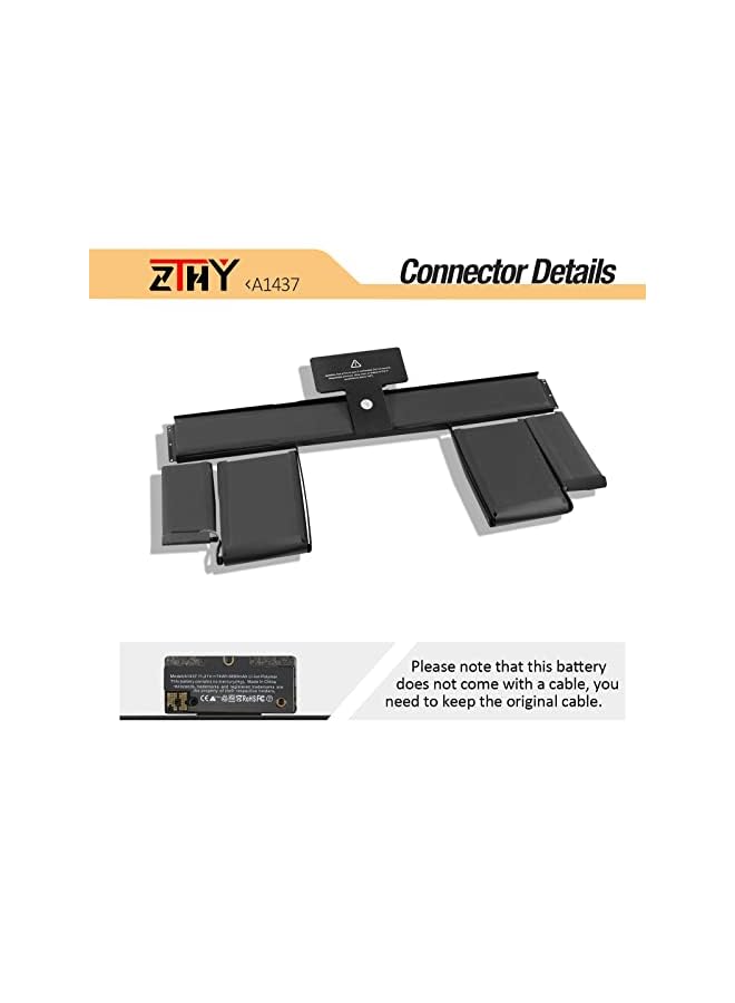 ZTHY A1437 Laptop Battery Replacement For Macbook Pro Retina 13" 13.3" A1425 (Late 2012 Early 2013) Core I5 2.6 3.0 Emc 2672 2557 Md212Ll/A Md212J/A Md213Ll/A Md213J/A Me662Ll/A 11.21V 74Wh - Image 4