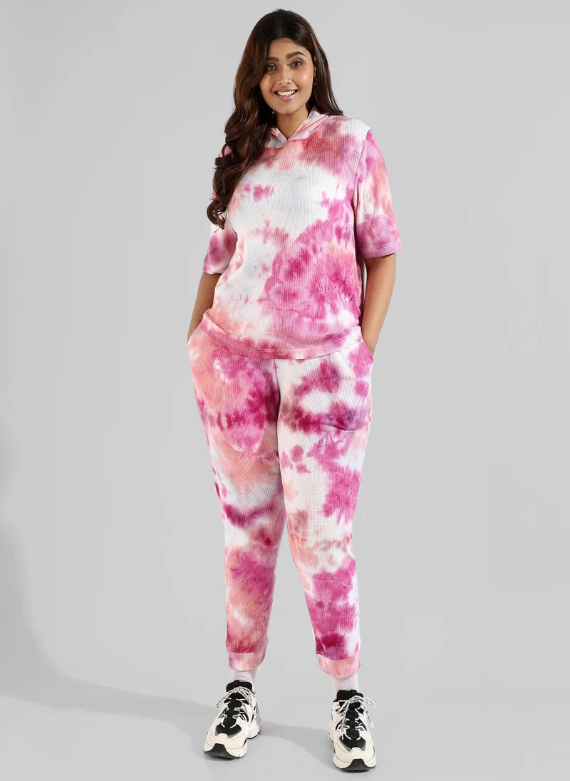 انستافاب بلس Tye-Dye Stylish Hooded Co-Ords Set