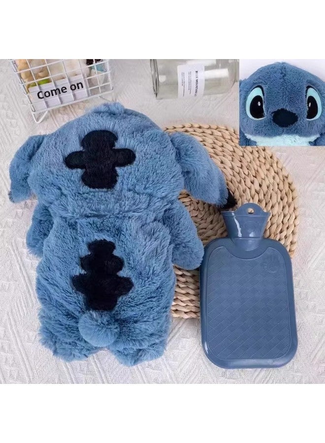 Stiffer Hot Water Bag Cartoon Shark Plush Hand Injection Bag Thickened Anti-Thick PVC Hand Warmer For Easy Removal And Washing-Color:Strawberry Bear (including Water Bag) 30*26cm  - Image 4