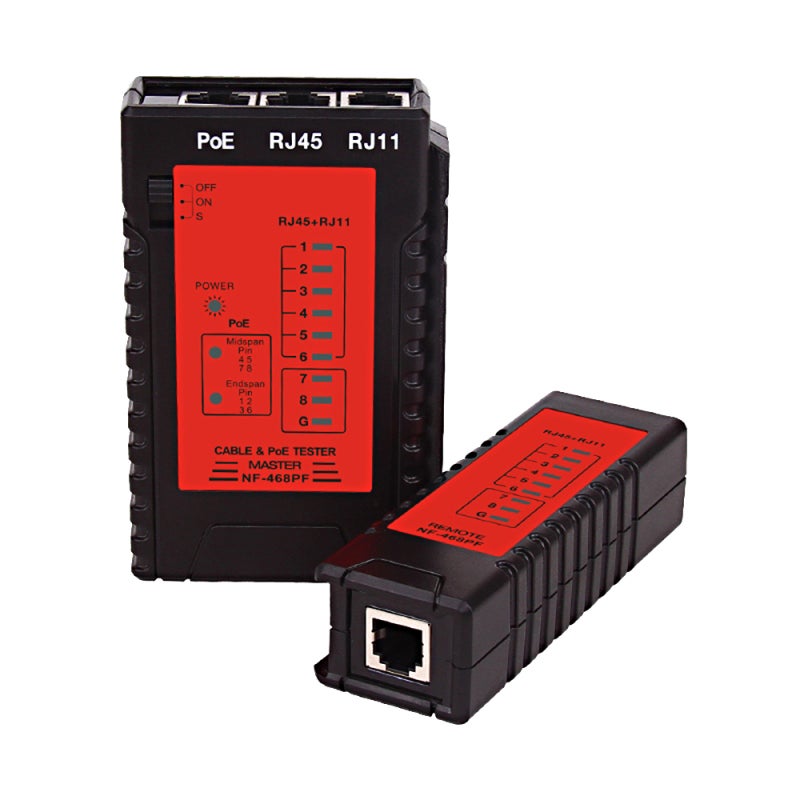 مُختبر إيثرنت RJ45 RJ11: تصميم مضغوط مع ضوء إلـي دي - مختبر كشف پوي واستمرارية الكابل لمُكاملين الأنظمة، إعداد الشبكة المنزلية واختبار كابلات الباتش المنزلية - Image 1
