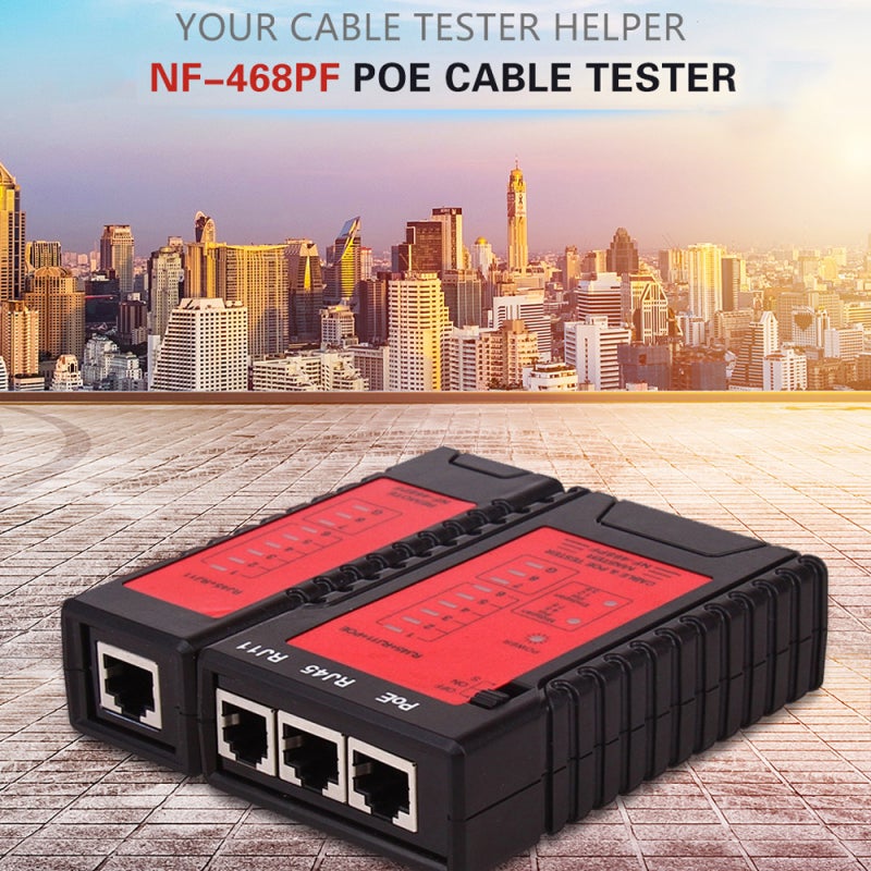 مُختبر إيثرنت RJ45 RJ11: تصميم مضغوط مع ضوء إلـي دي - مختبر كشف پوي واستمرارية الكابل لمُكاملين الأنظمة، إعداد الشبكة المنزلية واختبار كابلات الباتش المنزلية - Image 2