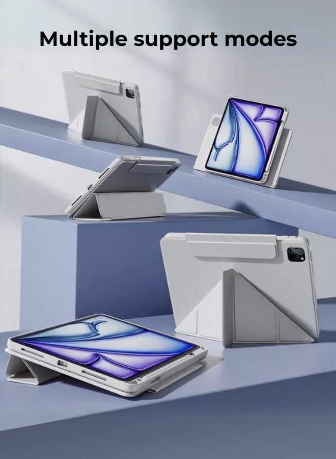 iPad 11th Generation Case (A16 2025) Case and iPad 10th 10.9 Inch Case With Pen Slot/720 Degree Convenient Magnetic Attachment/Shockproof Y Folding Stand/Auto Sleep/Wake Slim Stand/AED 35 Gift Set Anti-Glare Protective Film/Felt Tablet Pouch -Gray - Image 3