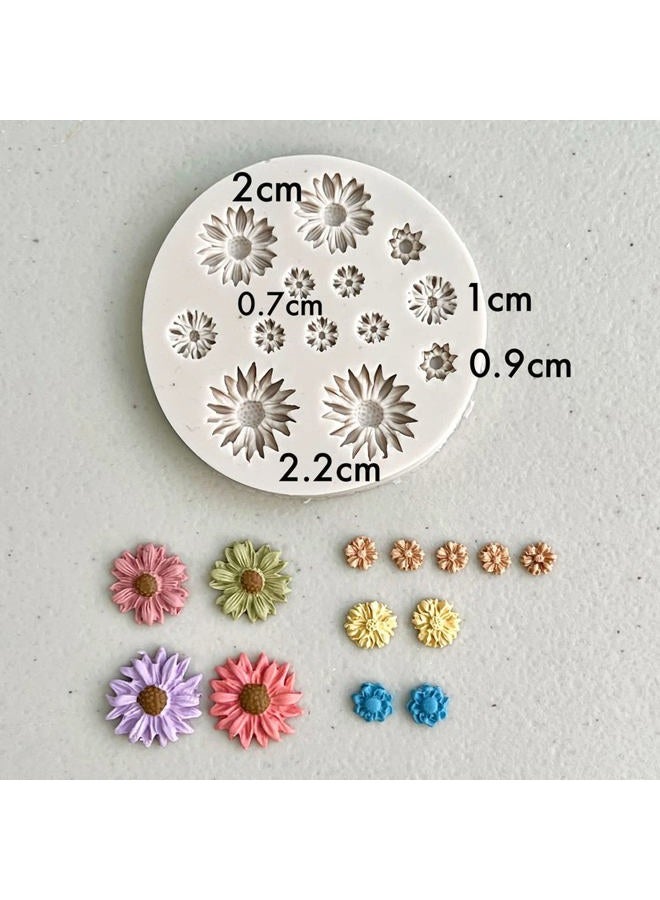 KEOKER Flower Polymer Clay Molds - Daisy Miniature Clay Molds for Jewelry Making, Earrings Decoration (Small Flower) - Image 2