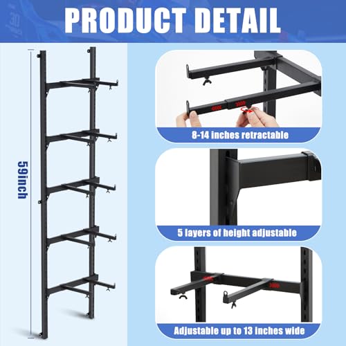 AceOrbit RC Car Stand Wall Mount 5 Layer Adjustable RC Car Racks Storage Display with Screws Crawler Trucks Workstation Model Shelf Wall Hanger for 16 110 112 118 124 132 Scale Cars Trucks - Image 5