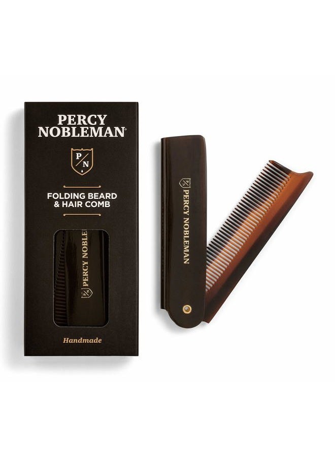 Percy Nobleman Acetate Folding Beard & Hair Comb by Percy Nobleman, Ideal for use on Beards & Hair. - Image 1