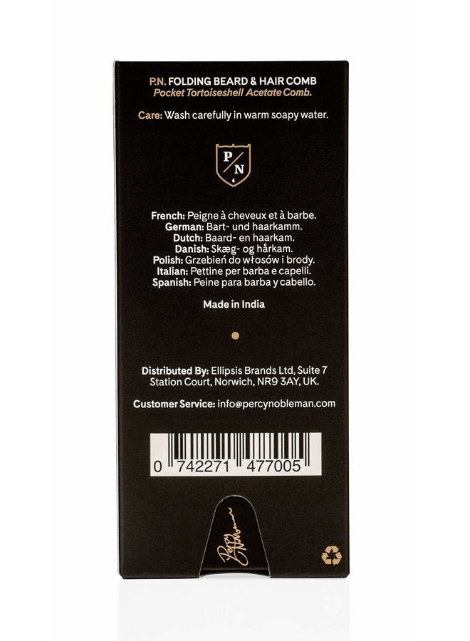 Percy Nobleman Acetate Folding Beard & Hair Comb by Percy Nobleman, Ideal for use on Beards & Hair. - Image 4