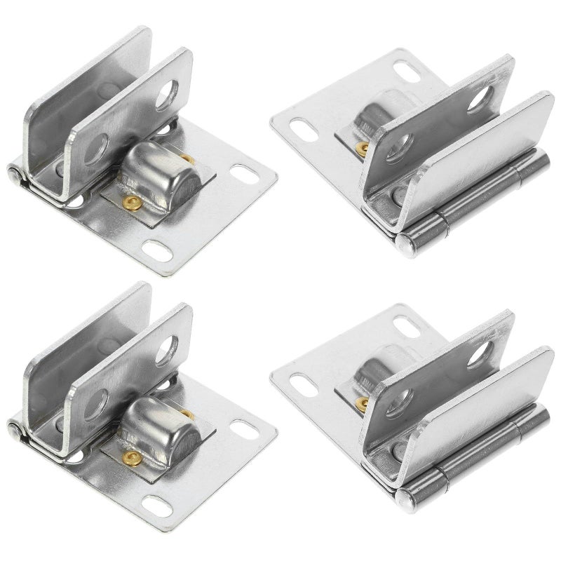 4Pcs 90 Degree Stainless Steel Clip Hinge For Shower Glass Door Cabinet Hardware - Image 2