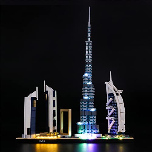 GEAMENT LED Light Kit for Architecture Skylines Dubai - Compatible with Lego 21052 Building Blocks Model (Model Set Not Included) - Image 1