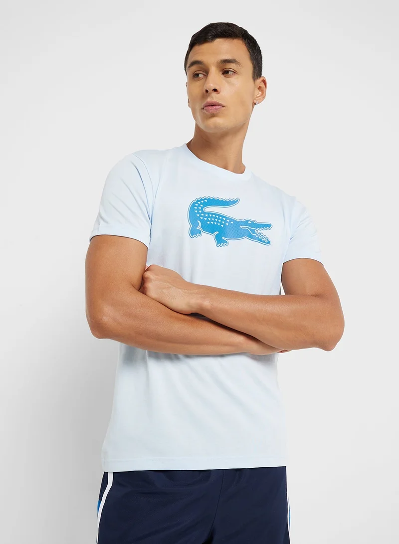 لاكوست تيشيرت قطن برقبة دائرية وشعار