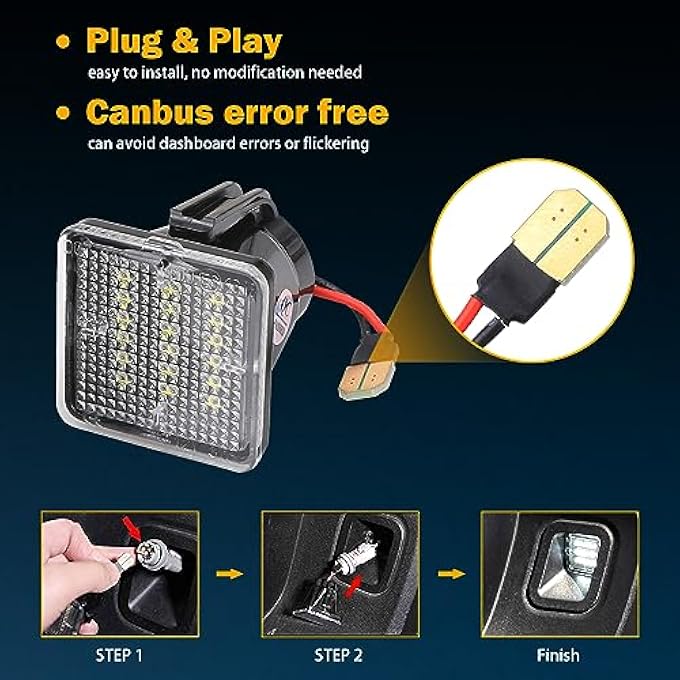 KanSmart Led License Plate Light Compatible With 20162023 Toyota Tacoma  20142021 Tundra License Plate Lights Assembly Tag Lamp 6000K White - Image 5