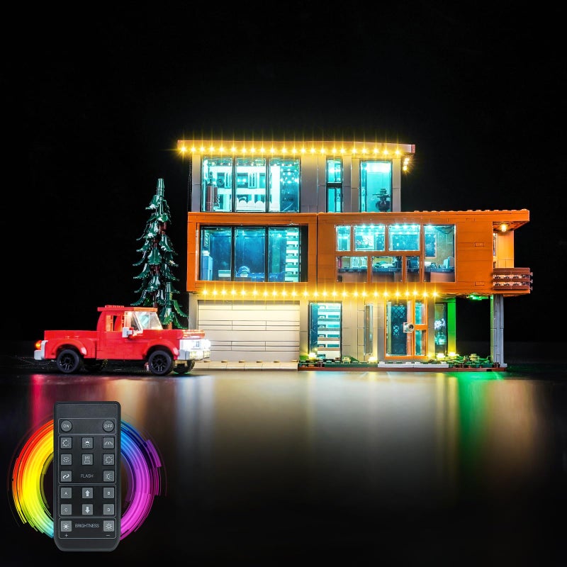 Hilighting Upgraded Led Light Kit Compatible with Lego Twilight The Cullen House Building Set RC Version Compatible with Lego 21354 Model Not Included - Image 3