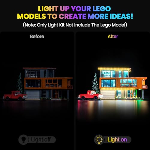 Hilighting Upgraded Led Light Kit Compatible with Lego Twilight The Cullen House Building Set RC Version Compatible with Lego 21354 Model Not Included - Image 5