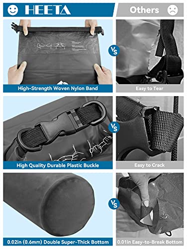HEETA Dry Bag Waterproof for Women Men, Roll Top Lightweight Dry Storage Bag Backpack with Phone Case for Travel Swimming Boating Kayaking Paddle Board Camping Beach Accessories (Black, 40L) - Image 4