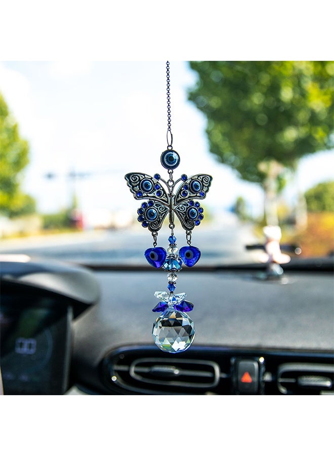 ليمون فراشة عين الشر الزرقاء التركية، معلقة على الحائط مع زينة كريستالية لديكور المنزل، وحماية نعمة الحظ السعيد، والدفء المنزلي، وهدية عيد ميلاد - Image 5