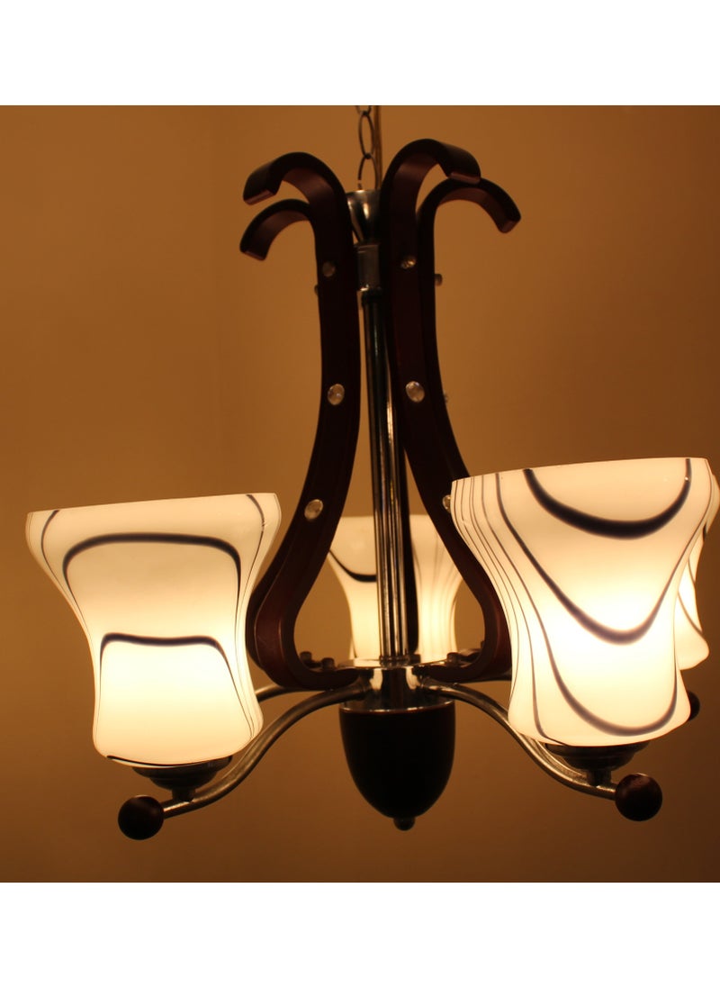 Generic Modern chandelier 5 lamps wood* metal  - Image 3