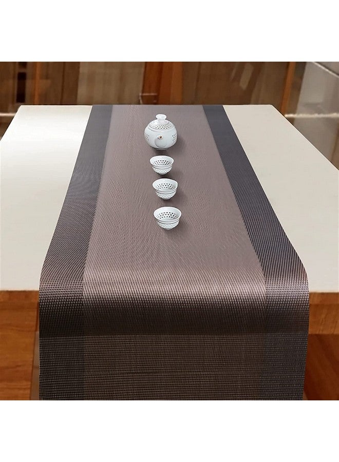 Baskety طاولة طعام بسكتي مصنوعة من الفينيل المنسوج سهلة التنظيف قابلة للغسل بني 180 * 30 سم عبوة من 1 - Image 3