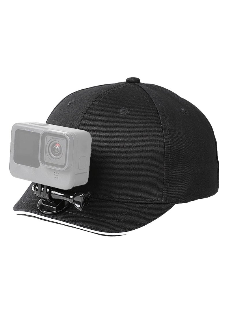 SYOSI - SYOSI Action Camera Baseball Cap Mount, Baseball hat Mount for Action Camera, Adjustable Mount Compatible with GoPro 5 Session Hero 9/8/7/6/5/4/3 Plus/3/2/1/DJI OSMO Action Cameras (Black) - Image 1