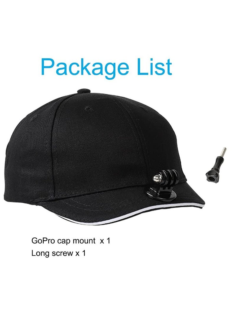 SYOSI - SYOSI Action Camera Baseball Cap Mount, Baseball hat Mount for Action Camera, Adjustable Mount Compatible with GoPro 5 Session Hero 9/8/7/6/5/4/3 Plus/3/2/1/DJI OSMO Action Cameras (Black) - Image 1