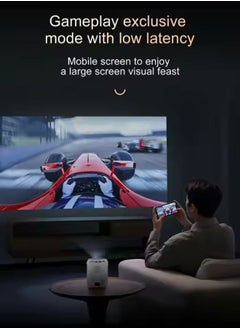 روك بو مجموعة ألعاب كلاسيكية بدقة 4K عالية الدقة مع جهاز عرض - ألعاب كلاسيكية سعة 64 جيجابايت، وأكثر من 10000 لعبة، وحدة تحكم لاسلكية، جهاز عرض محمول 2 في 1 مع صوت عالي الدقة ودوران 180 درجة، واي فاي وبلوتوث 5.0، شاشة 130 بوصة  - Image 4