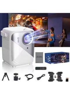 روك بو مجموعة ألعاب كلاسيكية بدقة 4K عالية الدقة مع جهاز عرض - ألعاب كلاسيكية سعة 64 جيجابايت، وأكثر من 10000 لعبة، وحدة تحكم لاسلكية، جهاز عرض محمول 2 في 1 مع صوت عالي الدقة ودوران 180 درجة، واي فاي وبلوتوث 5.0، شاشة 130 بوصة  - Image 2