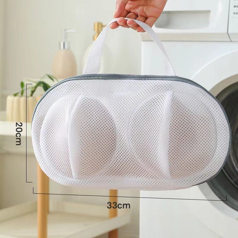Laundry Bag Anti-Deformation Roller Protective Cover Home Use Net Pocket Bra Laundry Protective Bag For Washing Machine Portable-white 