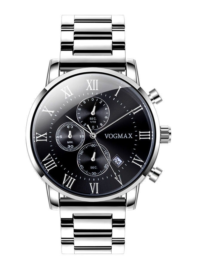 VOGMAX Sliver Watch Men Luxury Creative Stainless steel Business Man Watches Waterproof Sport Wrist Watch - Image 1