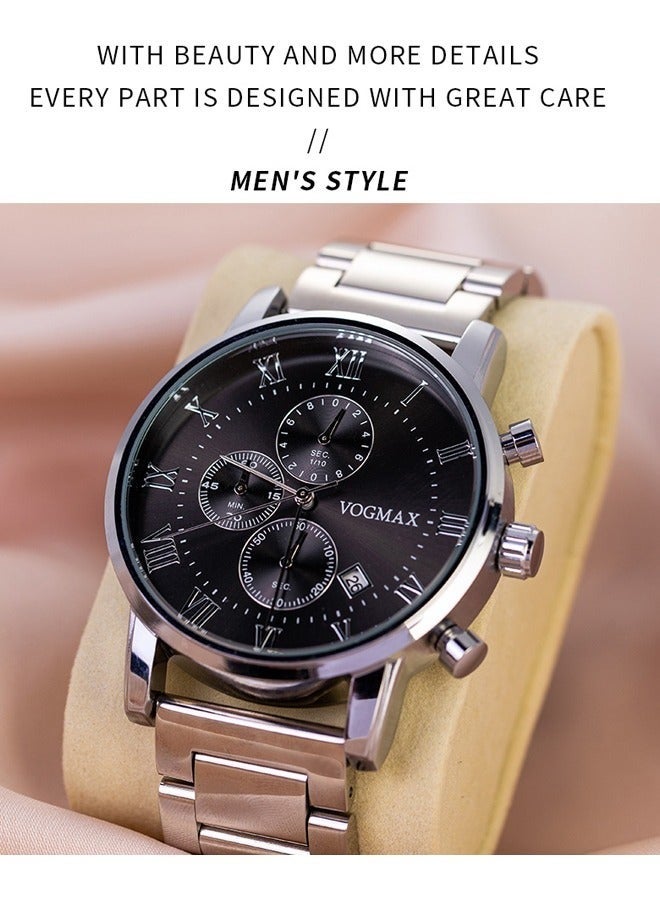 VOGMAX Sliver Watch Men Luxury Creative Stainless steel Business Man Watches Waterproof Sport Wrist Watch - Image 3