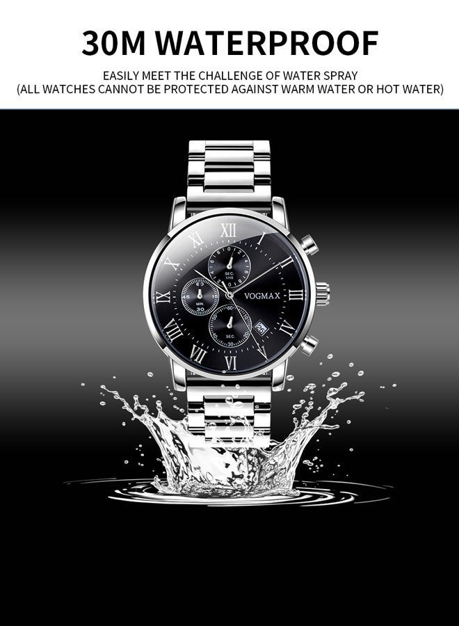 VOGMAX Sliver Watch Men Luxury Creative Stainless steel Business Man Watches Waterproof Sport Wrist Watch - Image 4