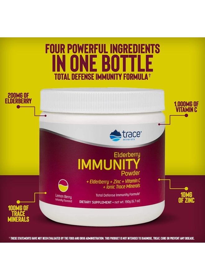 Trace Minerals Elderberry Immunity Powder - Elderberry, Zinc, Vitamin C, Ionic Trace Minerals | Healthy Immune System | Non-GMO, Gluten Free, Certified Vegan | 6.7 oz - Image 4
