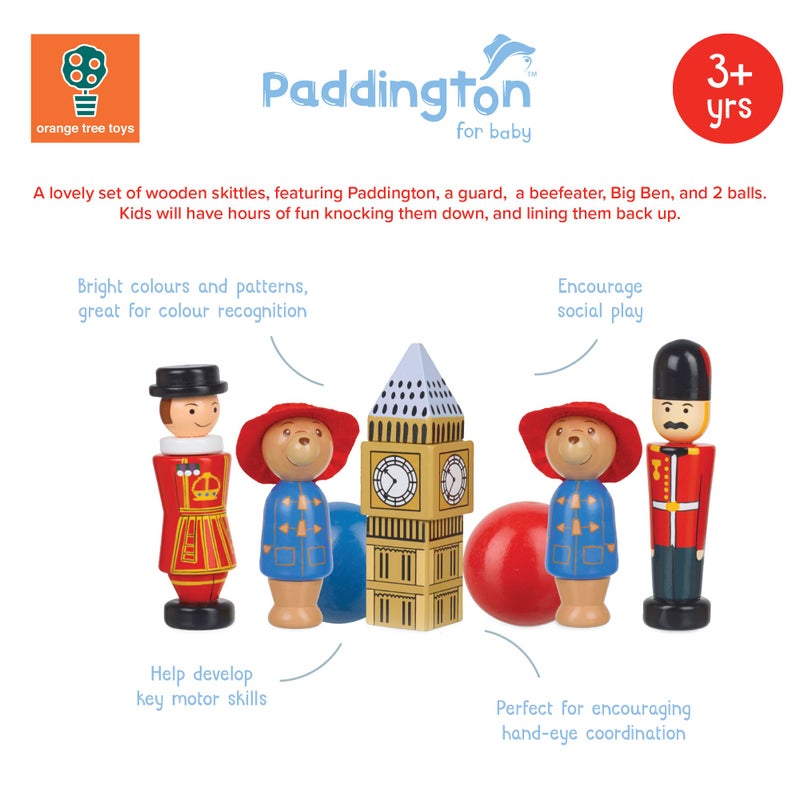 Orange Tree Toys Paddington Wooden Skittles - Paddington Bear Toy Bowling Set for Toddlers, Skittles Game for Kids - Small Paddington Figures, Outdoor Garden Games - Official Paddington Bear Gifts by - Image 2