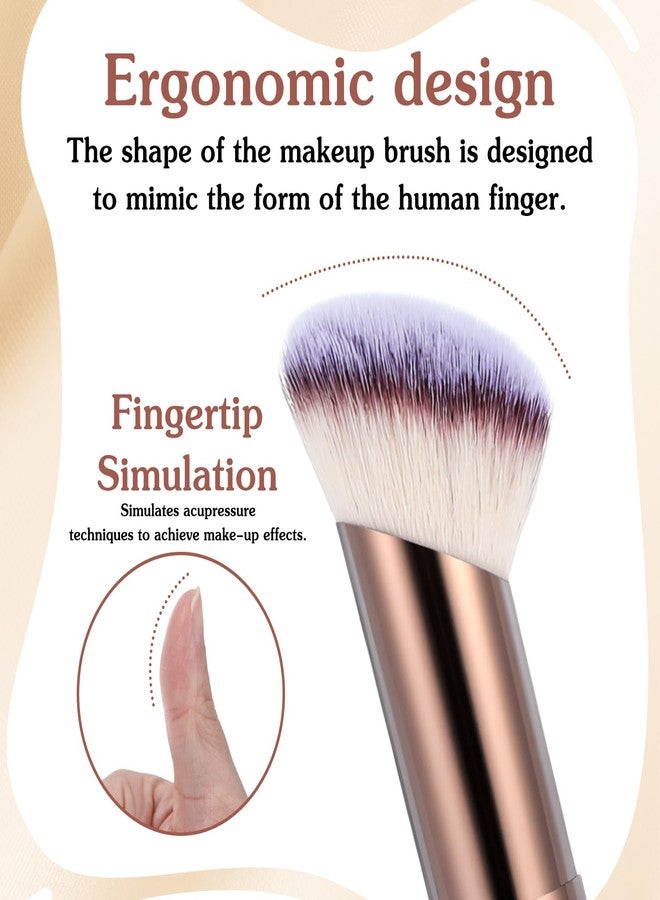 Neyauo 4 Pcs Face Makeup Brushes Double-ended Kabuki Contour Brush Soft Foundation Makeup Brush for Liquid Concealer Cream Cosmetics Blending Blush(Coffee) - Image 3