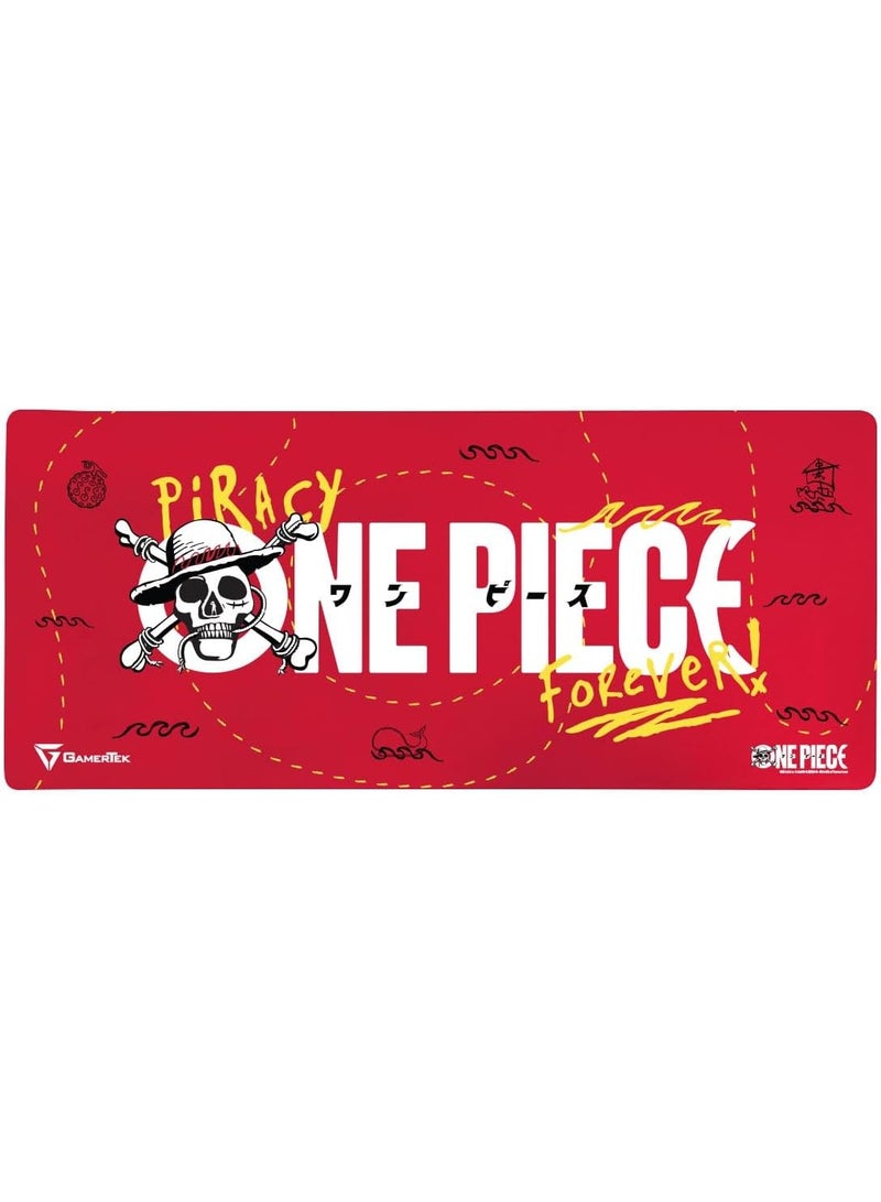 Gamertek XXL Gaming Desk Mat – Luffy Edition, 900 × 400mm Extended Mouse Pad, Stitched Edges, Anti-Slip Rubber Base - Image 1