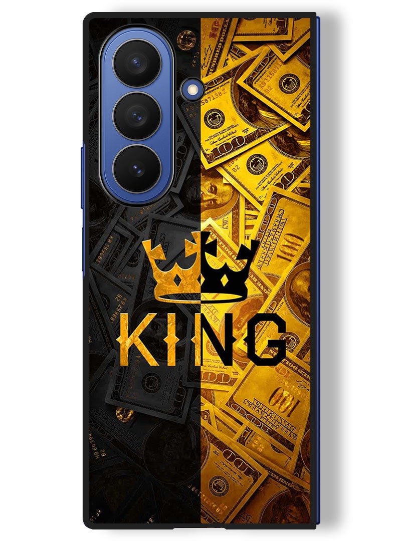 Theodor Case Compatible with Samsung Galaxy Z Fold 7 - 8 Inch Protection Shockproof Bumper Cover King Gold - Image 1