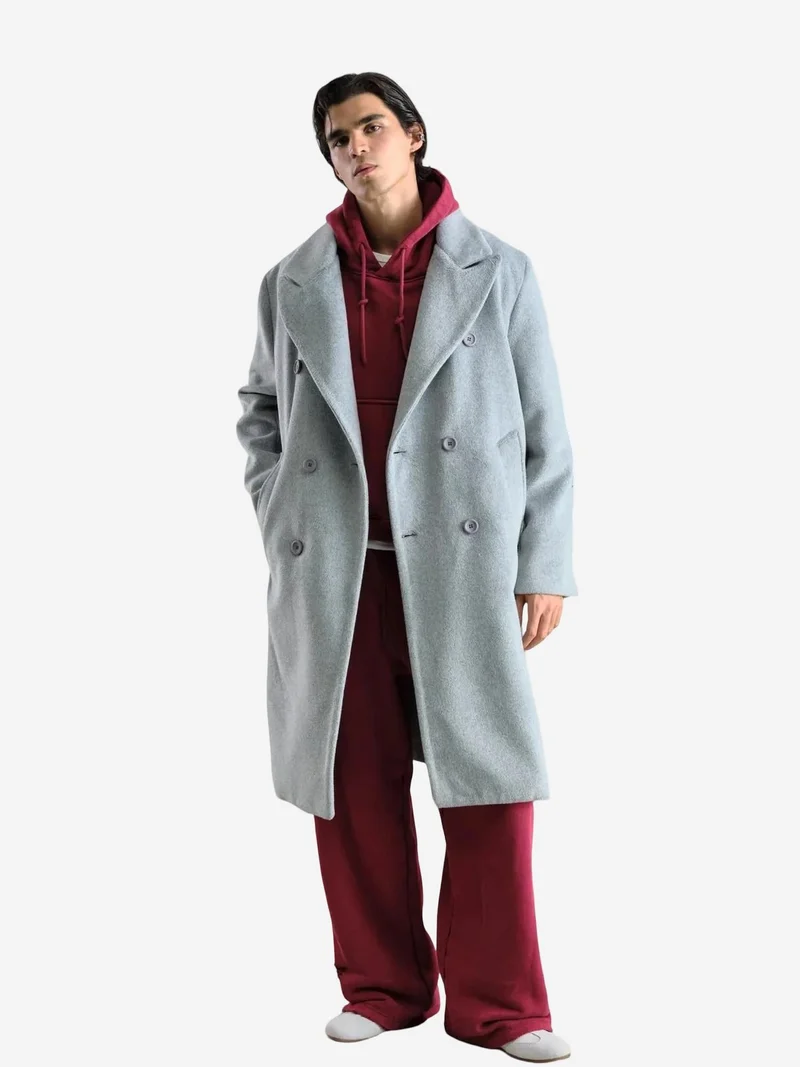 جيستو GIESTO Long Buttoned Textured Jacket