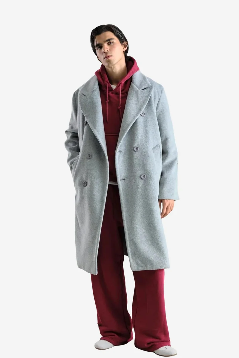 GIESTO Long Buttoned Textured Jacket